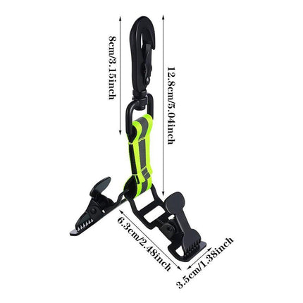 2PCS Green Firefighter Glove Holder Double Clip Reflective Strap Easy Hang Nylon