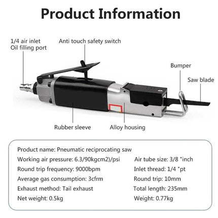Air Reciprocating Saw Pneumatic Body Saw Tool Blades Heavy Duty Hacksaw Cutter