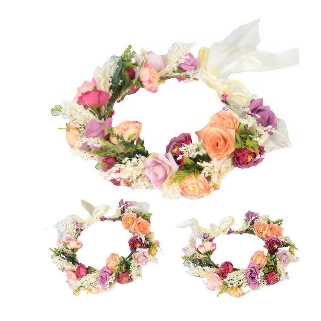 Hawaiian Faux Flower Headband Bridal Wedding Wreath Bridesmaid Hair Accessory
