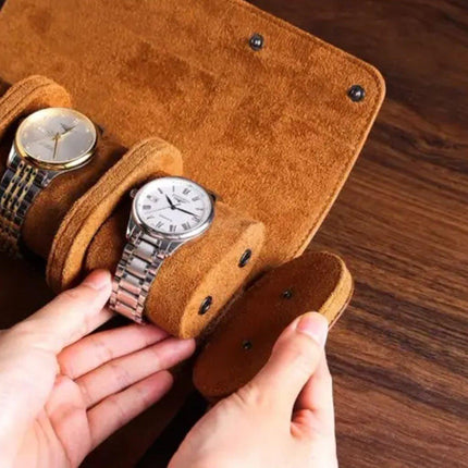 Three Compartment Watch Box Organizer Display Case for Watches Jewelry Storag