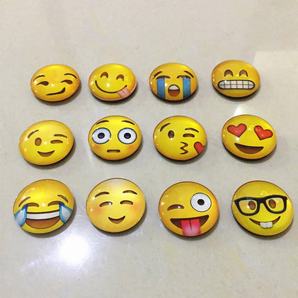 12pcs Cartoon Emoji Fridge Magnets Decorative Kitchen Refrigerator Magnets Set