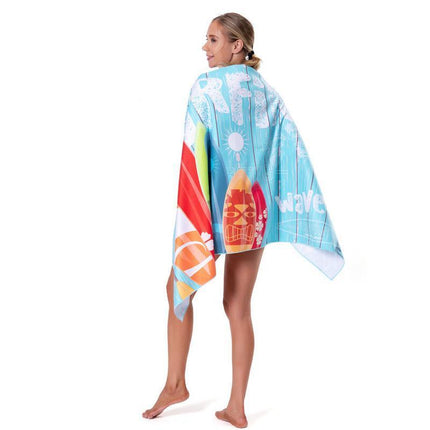 Sand Free XL Beach Towel + Bag Quick Dry Microfibre Compact Light 80x160cm Swim - Aimall