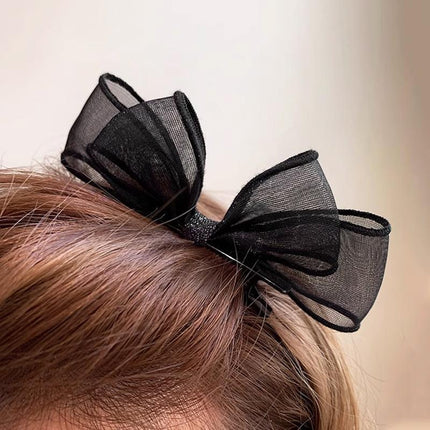 Sweet Mesh Bow Hairpin Hair Accessories Bang Clip Bowknot Hair Clips Girls Party - Aimall