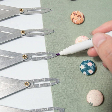 Equidistant Ruler DIY Tools Open Hole Punching Aluminum Seam Gauge for Crafts