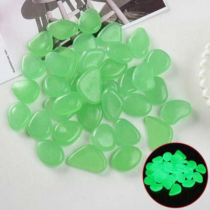 UP TO 500X Pebbles Stone Glow in the Dark Rock Fish Tank Stones Garden Road - Aimall