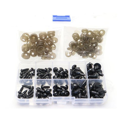 100x Teddy Plush Doll Black Plastic Safety Eyes DIY Toy Crafts Kit 6-12mm NEW - Aimall