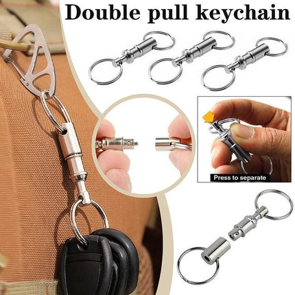4X Detachable Quick Release Removable Keyring Keychain Key Ring Pull Apart Split - Aimall