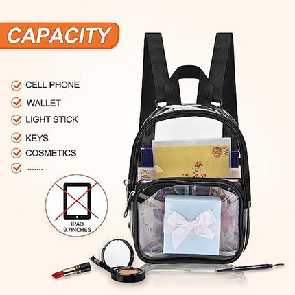 Transparent Backpack Bag Clear PVC Travel Shoulder Bag School Bag Strap Book Bag - Aimall