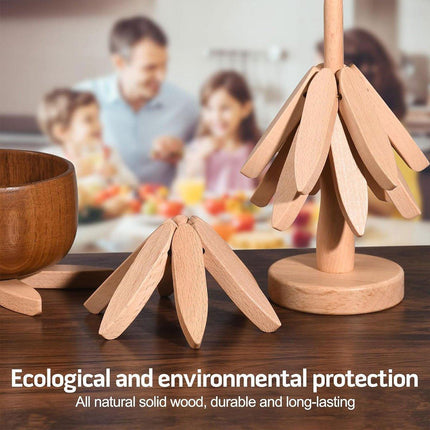Solid Wooden Trivet for Hot Dish Walnut Christmas Tree Table Heat-Resistant Mat