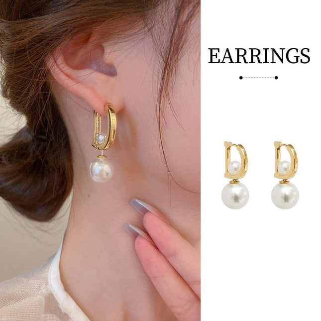 D Letter Design Earrings Stylish Double-Wear Ear Buckle Unique Fashion Jewelry