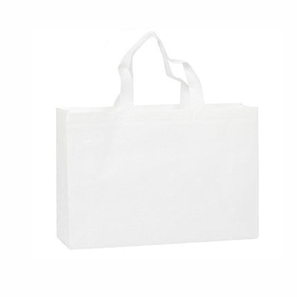 100X Reusable Shopping Bags Tote Bag Washable Eco Friendly Non Woven Folding Bag White - Aimall