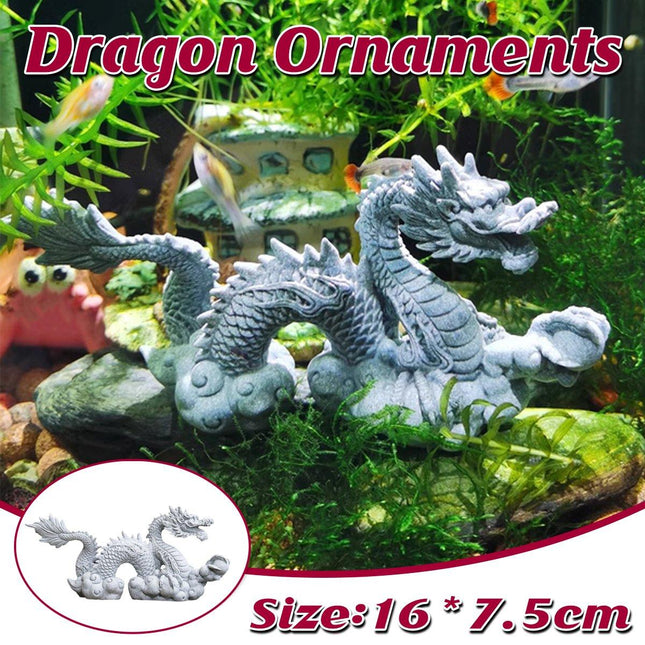 Imitation Lapis Lazuli Dragon Ornament Garden Fish Tank Aquascape Chinese Decor