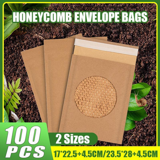 100PCS Honeycomb Wrap Bags Kraft Paper Cushion Eco Friendly Protective Wrapping - Aimall