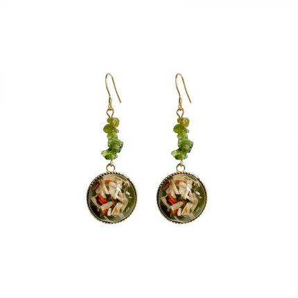 Natural Stone Earrings for Women Simple Vintage Dangle Drop Fashion Jewellery