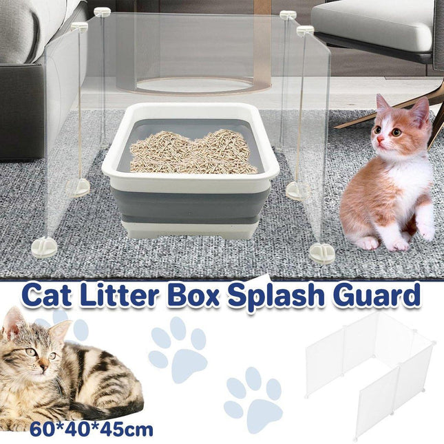 Cat Litter Box Enclosure Splash Proof Baffle Cover Partition for Cats Shield