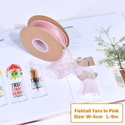 10PCS Bouquet Decor Wrapping Yarn Band Packaging Wave Organza Ribbon 9/10/45m - Aimall