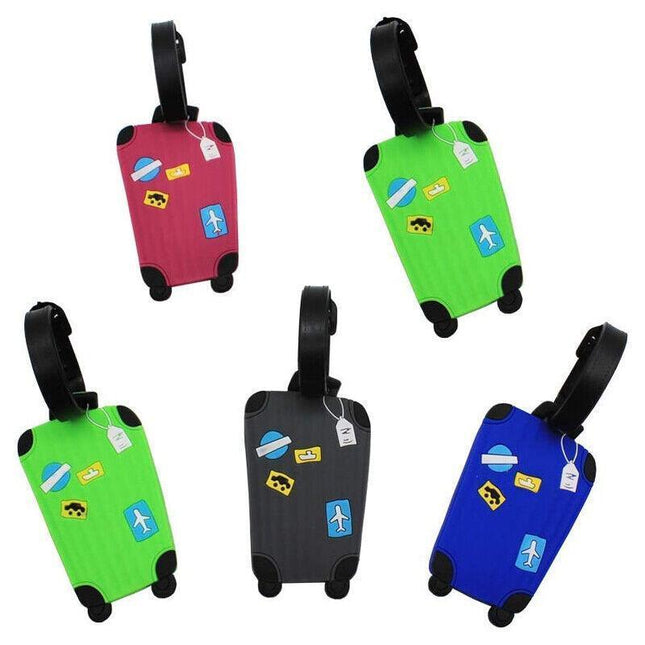 Travel Luggage Tags Set Of 2 Name Tag Address Id Labels For Suitcase Bag Baggage - Aimall