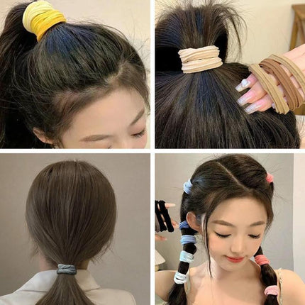 5PCS Girls Hair Bands Gradient Colour Rope Ring Elastic Hairband Ponytail Holder - Aimall