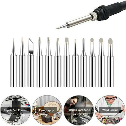 12pcs/set 900M-T Soldering Solder Iron Tips Bit For Hakko Welding Station Tools - Aimall