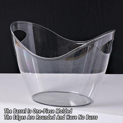 2PCS Transparent 3.5L Ice Bucket Large Capacity Wine Beer Cooler Picnic Basket