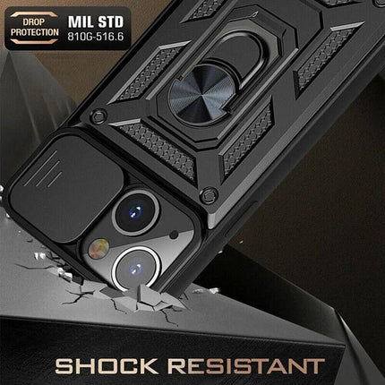 Black Shockproof Ring Case For iPhone 13 Pro Max 12 Pro Max Mini 11 Pro Max - Aimall