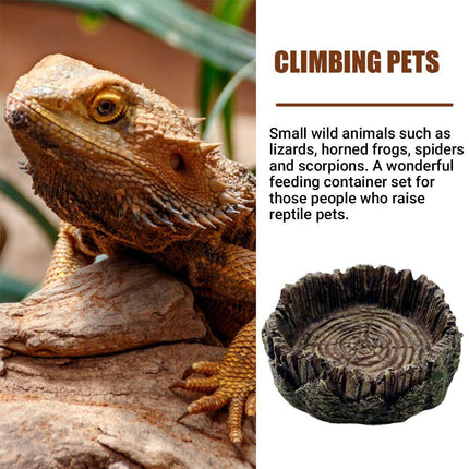 Reptile Drinking Basin Resin Turtle Snake Lizard Feeding Dish Bowl Water Feeder