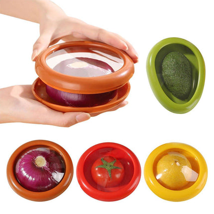 4PCS Vegetable Fruit Shaped Storage Saver Food Containers for Fridge Kitchen