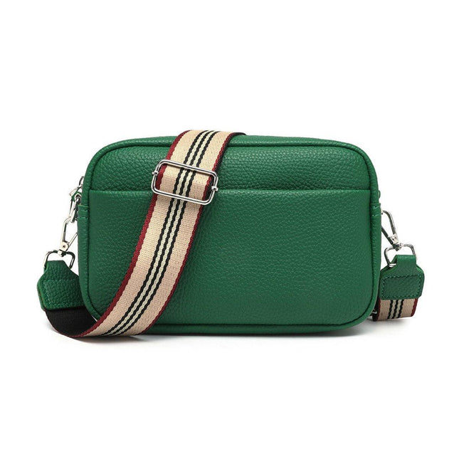 Wide Shoulder Strap Crossbody Fashion Handbag Small Green Square Bag for Women
