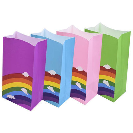 80PCS Kraft Paper Party Bag Seal Birthday Favor Kids  Rainbow Candy paper bags Aimall