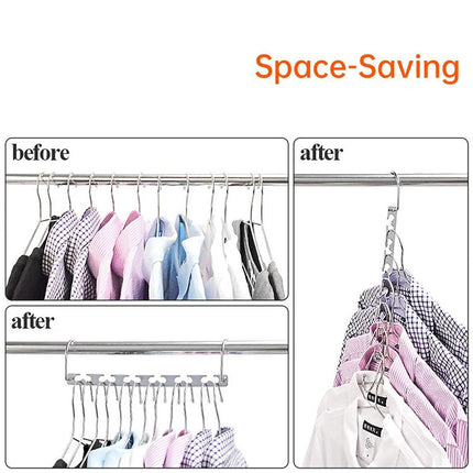 Clothes Hanger Space Saving Hook Folding Wardrobe Multipurpose Rack Coat Pants