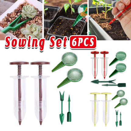 6PCS Garden Seeder Set Mini Seed Planting Tools Manual Seeder for Gardening