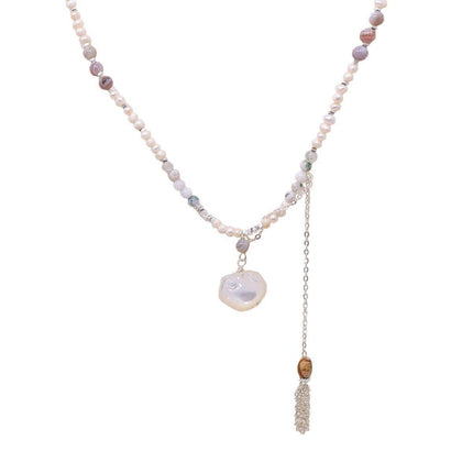 Disc Shell Ruyi Lock Pearl Necklace Fashion Jewelry for Women Elegant Gift