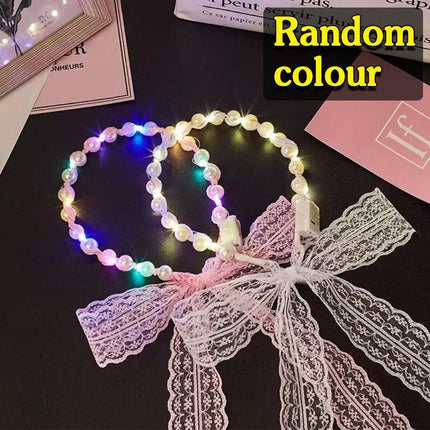 LED Bunny Ears/Angel/Pearl Headband Light Up Headpiece Cute Hair Accessory - Aimall