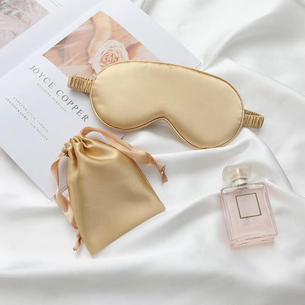Pure Soft Silk EyeShade Blindfold Sleep Eye Mask Cover Light Shade Travel Relax - Aimall