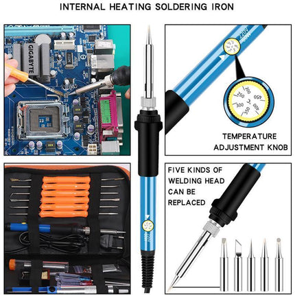 15IN1 Soldering Iron Kit 60W Electric Welding Tool Adjustable Temperature VIC - Aimall