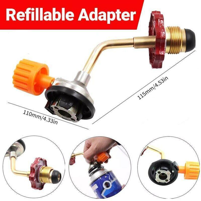 Butane Gas Refill Adapter Cylinder Tank Coupler Valve For Bbq Outdoor Camping - Aimall