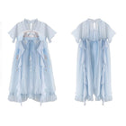 Blue Hanfu Girl Super Fairy Dress Mesh Traditional Chinese Style Princess Outfit