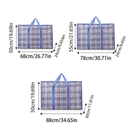 10PCS Large Waterproof Moving Packing Bags Woven Storage Luggage Quilt Bags