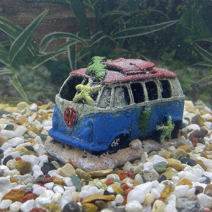 Creative Aquarium Decoration Resin Car Wreck Fish Shrimp Escape House Landscape