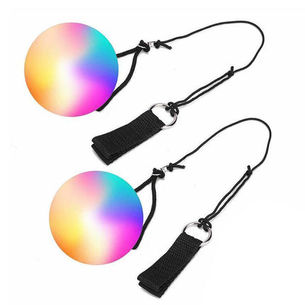 Pair of LED Poi Balls Multi Coloured Light up Ball Belly Dance Party Festival - Aimall