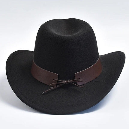 Vintage Woolen Felt Top Hat Cowboy Hat Classic Style Fashion Hat for Men