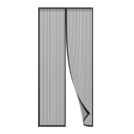 Striped Magnetic Screen Door Curtain Anti Mosquito Mesh Easy Install Ventilation