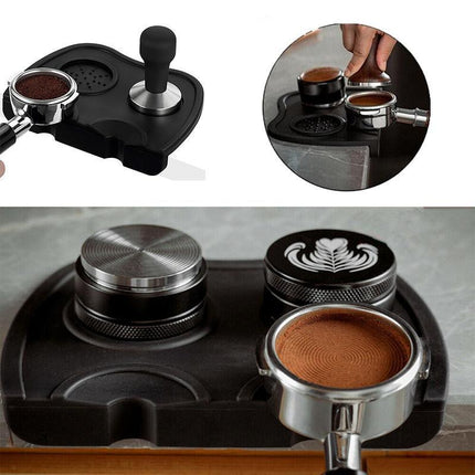 Double Slot Coffee Tamper Silicone Mat Tamping Holder Pad Corner Dropped Tools - Aimall