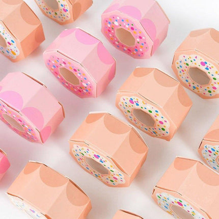 100pcs Wedding Candy Boxes Gift Packaging Doughnut Biscuit Box Paper Party Favor