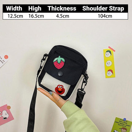 Sesame Street Crossbody Bag Canvas Cartoon Satchel Student Shoulder