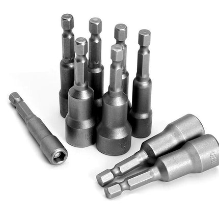 14 Size Socket Magnetic Nut Driver Set Drill Bit Adapter 1/4'' Hex Shank 6-19MM - Aimall