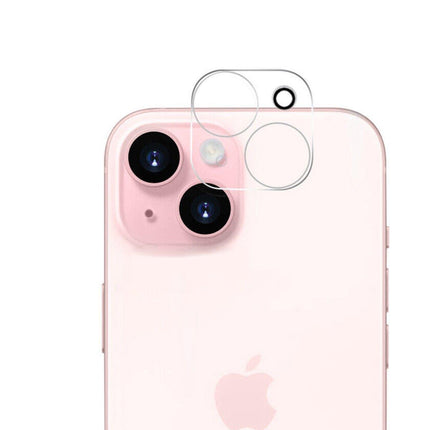 2PCS Transparent Tempered Glass Camera Lens Protector for iPhone 15 Pro Max