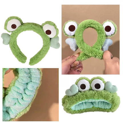Cute Frog Makeup Hair Band Side Elastic Hair Band Girls Hair Band Decoration - Aimall