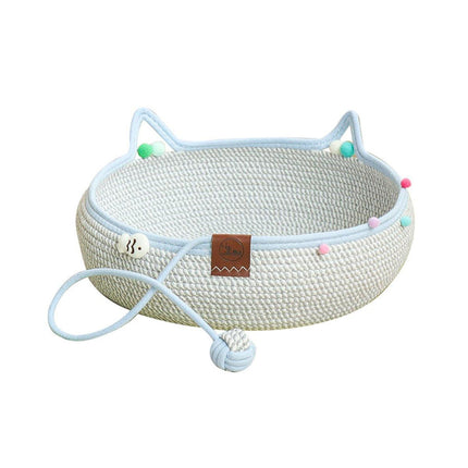 Rattan Cat Bed Weaving Cat Sleeping Basket for Cats and Pets Comfortable Resting
