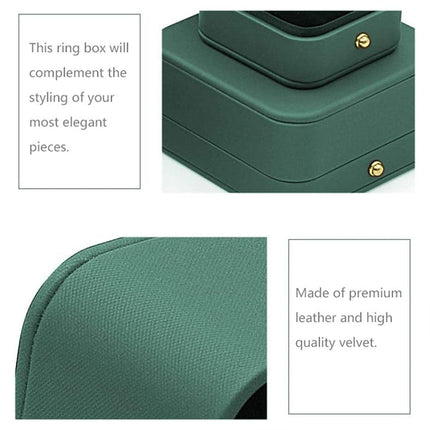 Dark Green Jewelry Box Ring Box Pair Compact Storage Box for Rings Accessories
